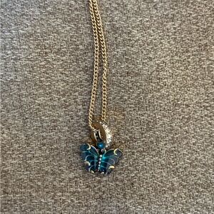 Elegant Blue Butterfly Pendant Necklace